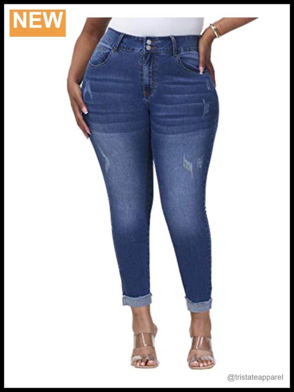 Womens Plus Size High Waisted Skinny Jeans Stretchy Ankle Denim Pants